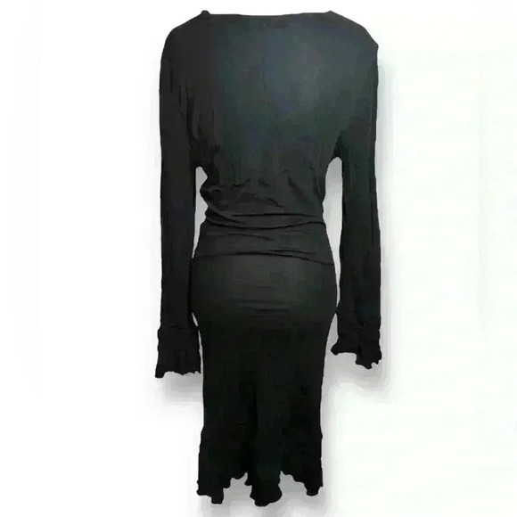 RED VALENTINO GARAVANI Black Bodycon Midi LBD Scoop Neck Dress Sz. 40 / US 10 - Picture 2 of 9